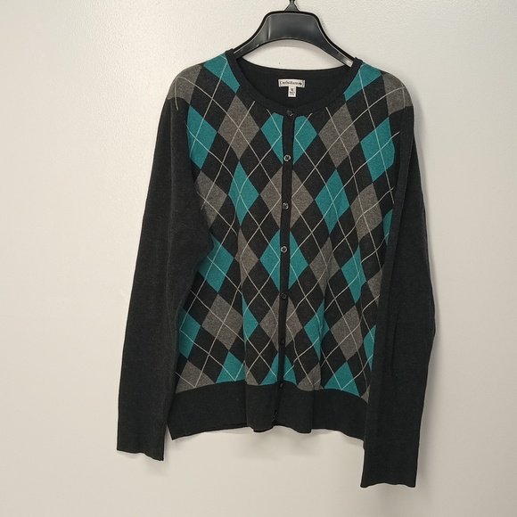 Womens XL preppy cardigan sweater casual round Neck button down Knit cardigan - Picture 4 of 10